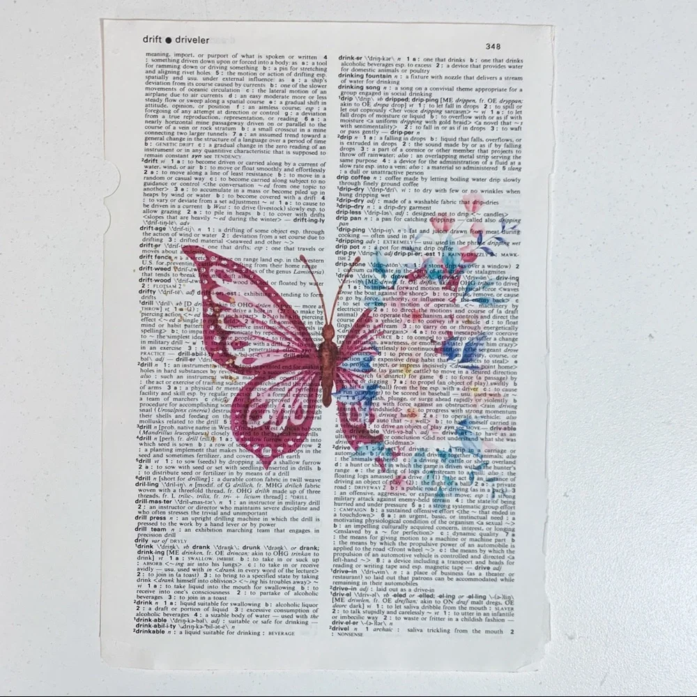 Dictionary Art Print, Butterfly, Dictionary Print, Vintage Art Print